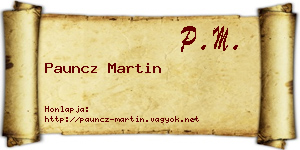 Pauncz Martin névjegykártya